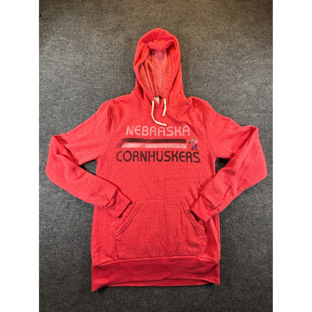 Alternative Nebraska Cornhuskers Red Heather Pullover Hoodie Small NCAA Vintage